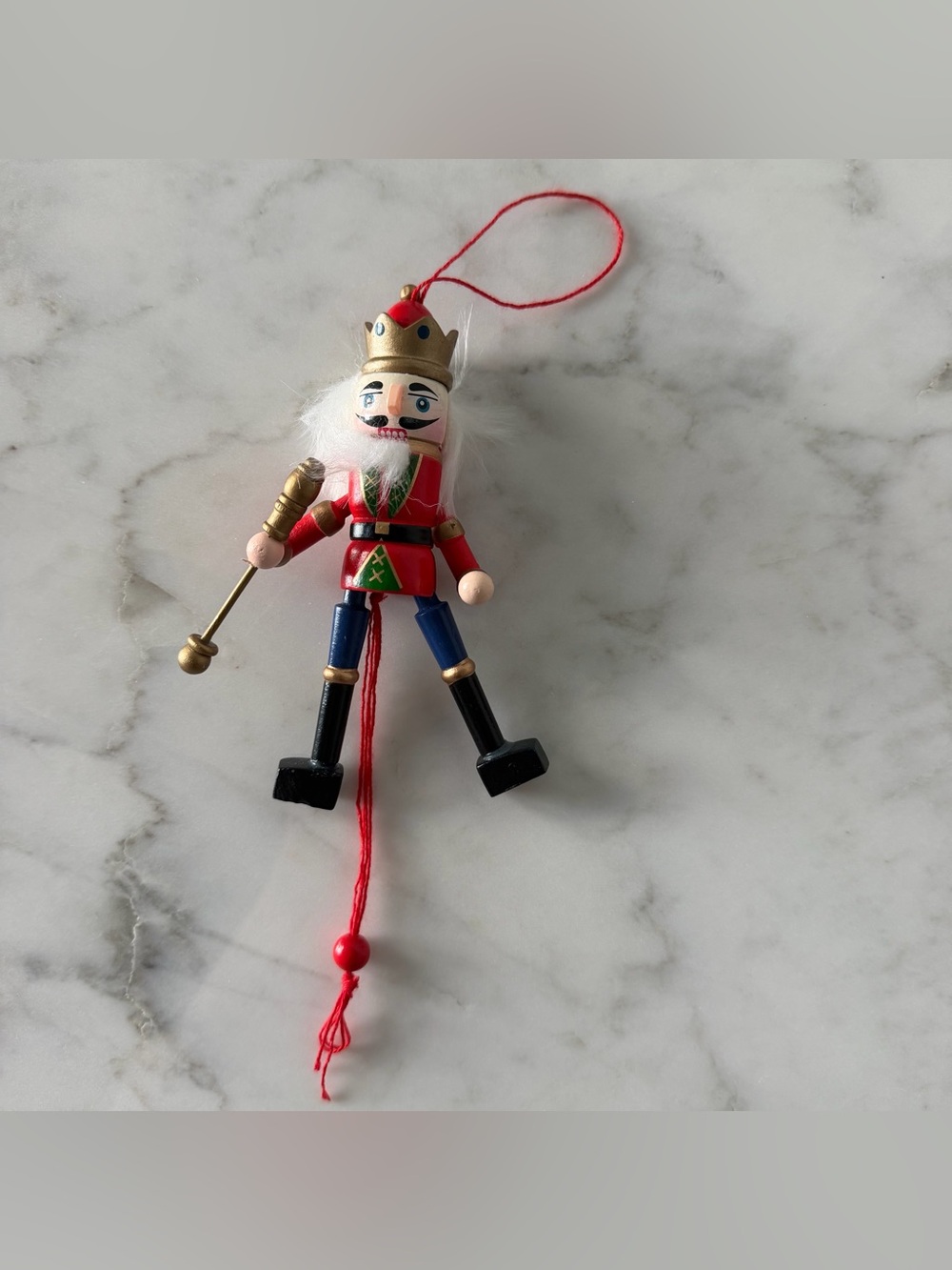 Handcrafted Wooden Nutcracker Soldier Christmas Ornament, Frankfurt, Germany